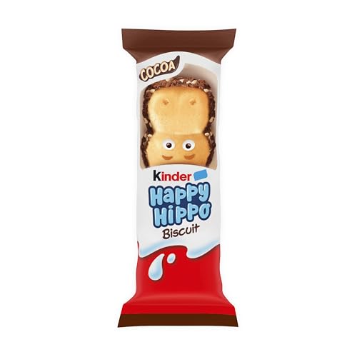Kinder Happy Hippo Cocoa Biscuit Bars, Bulk Chocolate Gift, Crispy Wafer with Milk Chocolate and Cocoa Cream Filling, Pack of 10 x 103.5g