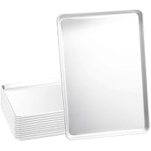 Tiger Chef Full Size 18 x 26 inch Aluminum Sheet Pan Commercial Bakery Equipment Cake Pans 19 Gauge 12 Pack