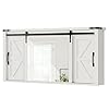 Dwvo bathroom medicine cabinet with mirror large wall cabinet wrustic sliding barn door farmhouse mirrored medicine cabinet bathroom storage cabinet organizer with adjustable shelf 47 white oak  urban country home decor