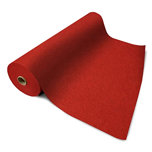 Floordirekt Alfombra roja jaspeada 100 x 300 cm – Alfombra VIP para eventos – Alfombra de recepción – Alfombra para bodas – medida deseada