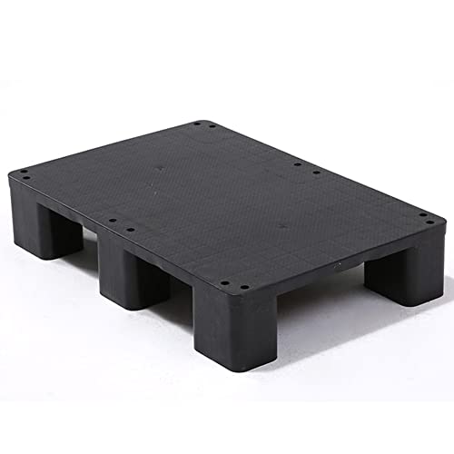 Estante modular de plástico para almacenamiento de 1100 libras de capacidad para armario de cocina, palé de carretilla elevadora para almacén y garaje (negro, 60 x 40 x 12 cm)