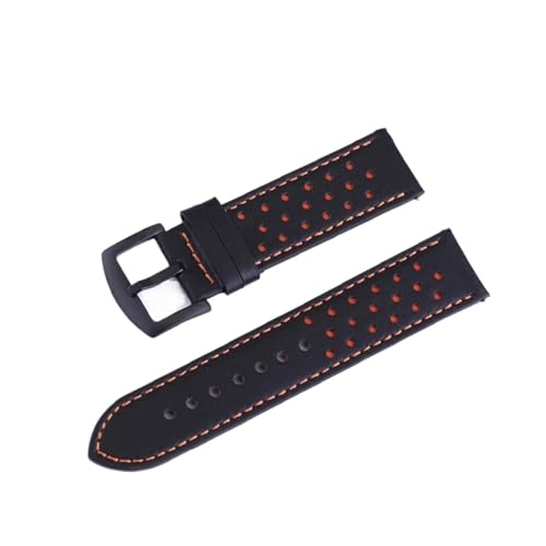 Genérico NASUNJIA Correa De Reloj 18 Mm, 20, 22 Y 24 For Hombre, Accesorios, Pulsera, Inteligente(Black orange,20mm)
