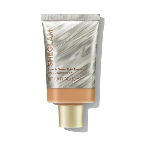 SHEGLAM Dew & Done Skin Tint with SPF20 Light-medium Coverage Foundation Evens Skin Tone-Honey