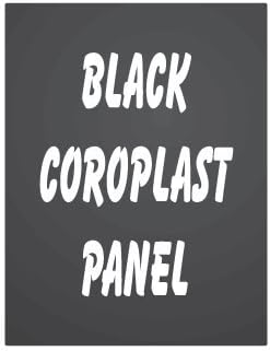 NEOPlex 22" x 28" Black Corrugated Plastic Replacement Panel for Sidewalk Sandwich Board A-Frame Signs