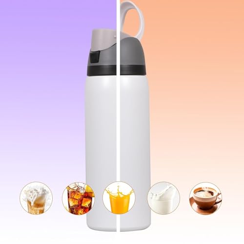 Image of FreeSip Flip-Top Water Bottle for Kids & Adults, Leakproof One-Hand Open Lid, BPA-Free, Easy Carry for School, Office, Sports & Travel - 32 oz (Cloud White, 960 ml)