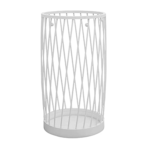 Porte-parapluies design évidé blanc structure métallique stable - 2