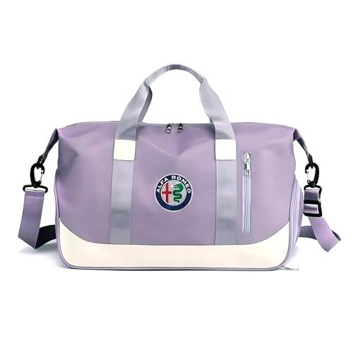Duffel & Tote Bag for Alfa Romeo Tonale 2022-2024 - Waterproof Gym Bag with Wet/Dry Compartments & Shoe Pocket - Travel Carry On Luggage, Trunk Organizer for Outdoor,Purple