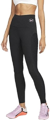 Nike Damen Df Hr Ic Leggings, Schwarz (Black/White), S EU