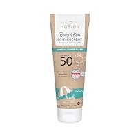 MABYEN Sonnencreme Baby & Kids LSF 50 100ml | hoher Sonnenschutz - mineralischer Filter - zertifizierte Naturkosmetik - Cosmos, vegan, parfümfrei, wasserfest.