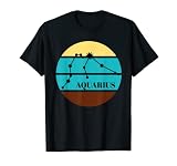 Signe astrologique Verseau rétro Cercle Horoscope Couleurs T-Shirt
