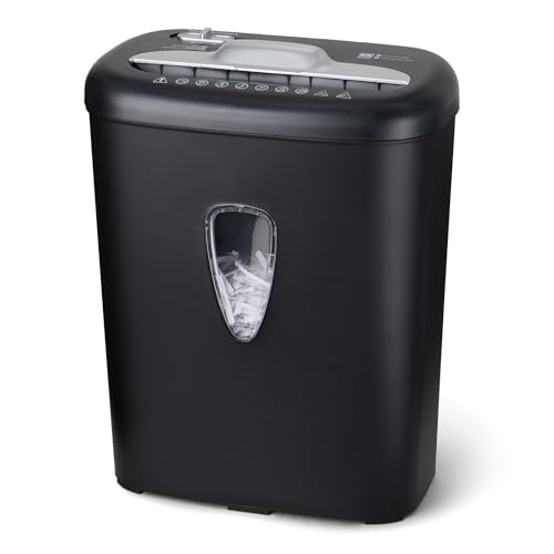 Image of Amazon Basics 8 Sheet Cross Cut Paper and Credit Card Shredder with 4.1 Gallon Bin, Black