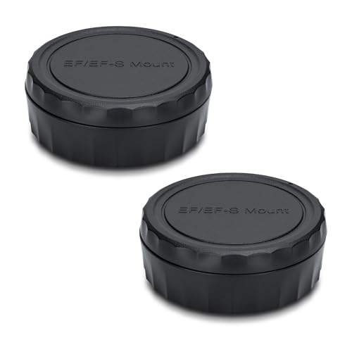 Image of JJC 2-Pack EF Mount Body Cap Rear Lens Cover for Canon T6 T7 T5 90D 80D 5D | for Canon Rebel T4i T5i T6i T6s T7i T8i XTi XSi SL3 SL2 70D 77D 60D 5D Mark II III IV 6D 7D & More EF Mount Camera and Lens