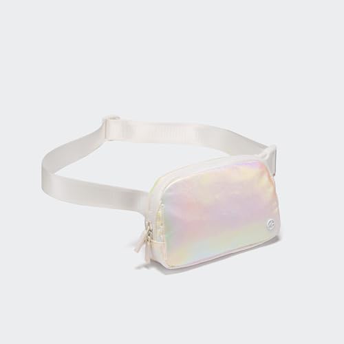 Image of Pander Two Way Zipper Fanny Pack Nylon Everywhere Belt Bag for Women, Water Repellent Waist Packs, Crossbody Bags with Adjustable Strap(Iridescent).