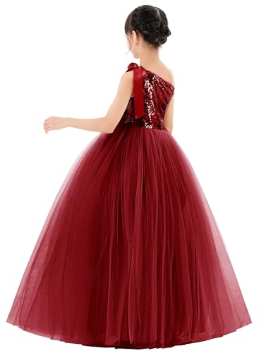 ekidsbridal Sparkle Sequin One Shoulder Flower Girl Dress for Beauty Pageant Toddler Seq22