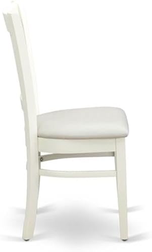 Miniatura 6 de East West Furniture VAC-LWH-C Vancouver Sillas de Comedor - Sillas de Madera Tapizadas en Tela de Lino, Juego de 2, Blanco Lino