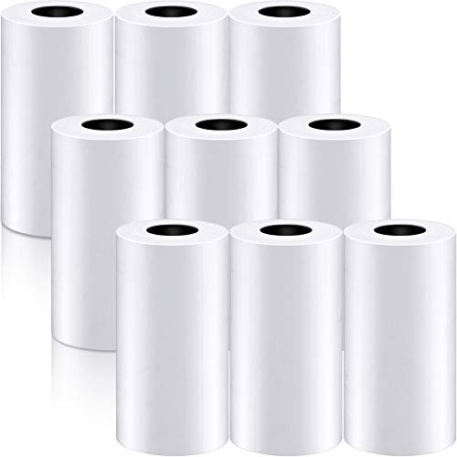 9 Piece Glossy Printable Sticker Paper Thermal Paper Mini Film Photo Printer Paper Direct Thermal Paper for Pocket Mobile Thermal Printer 57 x 30 mm (White)