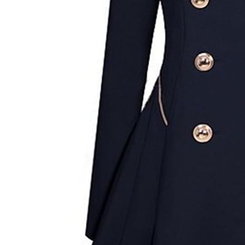 Maiyifu-GJ Womens Mid-length Trench Coat Notch Lapel Double Breasted Dress Overcoat Thicken Wool Coats Jacket with Pocket3