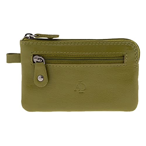 Adapell Monedero - Monedero Piel - Monedero Hombre - Monedero Mujer – Monedero, Tarjetero, Llavero - Capacidad 12 Tarjetas (Oliva)