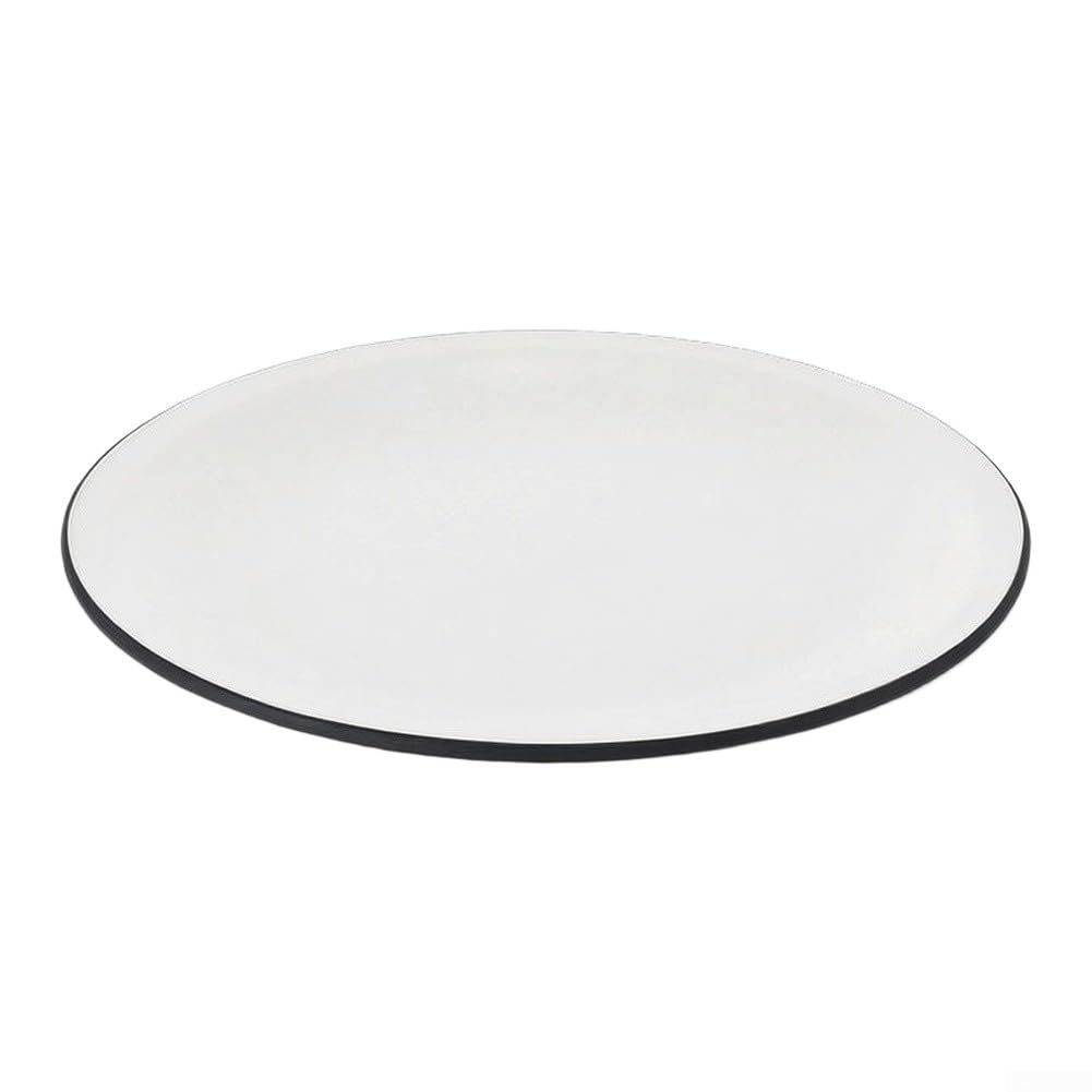 Juego de 4 platos redondos de melamina, planos, color negro, para bordes, resistentes a roturas, para restaurante o hogar, 22,8 cm (gris)