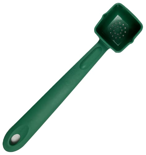 Rite-Size 4 oz. Perforated Square Server Portion Utensil, Copolymer Plastic Heat Resistant Professional Cooking Tool, Green
