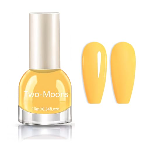 Yellow Nail Varnish - Lemon Yellow Nail Polish - 10mL Quick Dry No Chip Nail Varnish - Summer Bright Breathable Nail Art Polish For Women - No Need Cure