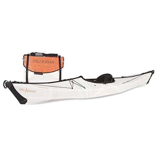 Oru Kayak Bay ST Pro Bundle | Incl. Foldable Kayak, Fiberglass Paddle, Gel Seat, Pack, Float Bags, Bottle - Lake, River & Ocean Kayaks - Intermediate - Kayak Size: 12'3" x 25", 26 Lbs