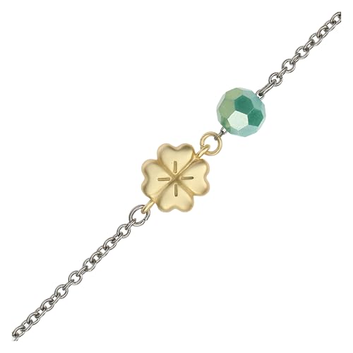 Pulsera de trébol de resina y vidrio THUN con cadena de metal de 16 más 3 cm 2