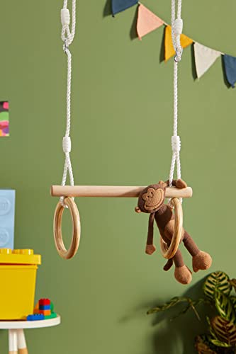 Trapezio di legno con anelli ginnici 2in1 - 4