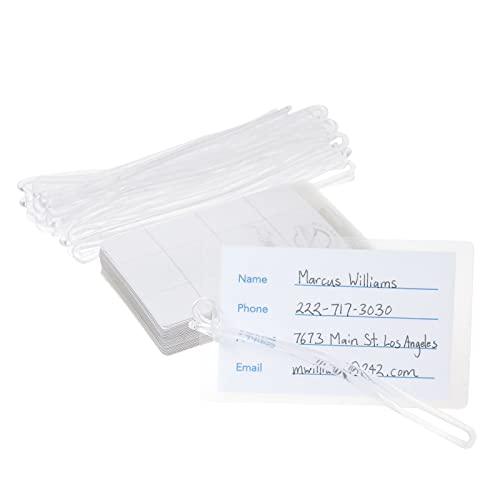 Juvale 30-Pack Self Laminating Luggage Tags with Loops, Pouches, and Printable Luggage Tags for Identification Badge and Business Cards When Traveling (4.1x2.6 in) - Thumbnail 6