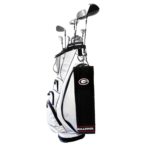 Image of Team Golf NCAA Georgia Bulldogs Embroidered Golf Towel Embroidered Golf Towel, Checkered Scrubber Design, Embroidered Logo