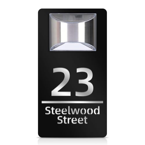 Letrero acrílico personalizado número de casa y placa de dirección moderna luminosa 20x36