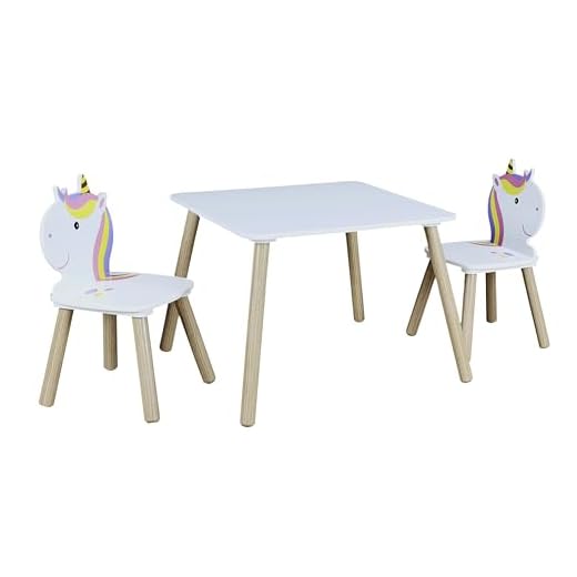 HOME DECO FACTORY MESA C/2 SILLAS INF. UNICORNIO