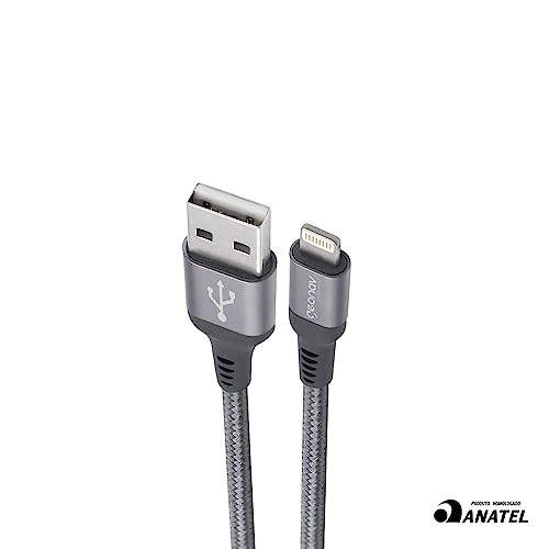 Geonav Cabo iPhone, iPad, iPod Lightning conector original Mfi Apple, nylon trançado, 1MT, ESLISG, C