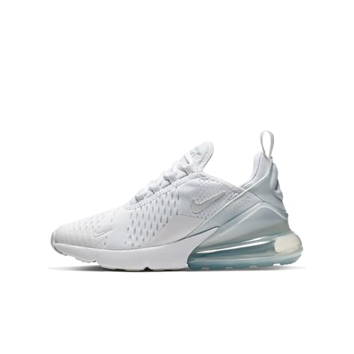 Nike Boy's Air Max 270 (Big Kid) White/White/Metallic Silver 6 Big Kid M