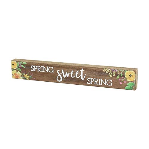 Collins Painting Rustic Wood Grain Shelf Sitter Sign Wooden Tabletop Decoration for Spring Easter Home Decor