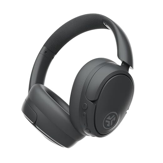 JLab JBuds LUX ANC Smart Active Noise Cancelling Headphones - Over Ear Wireless Headphones with Microphone, 70+ H Playtime Foldable Bluetooth Earphones with Multipoint & Customisable Sound, Graphite