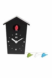 KOOKOO Birdhouse Mini Schwarz Design Kuckucksuhr