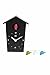 KOOKOO Birdhouse Mini Black, Tiny Modern Cuckoo Clock with 12 Natural Bird Songs or Cuckoo Call