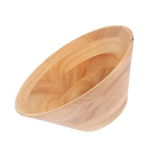 CONGARTENO Saladier en Bois Grand Conique 14x5,8 Cm Bol en Bois Naturel pour Salade Et Fruits Usage La Cuisine Et Service à Table Bol Polyvalent Grosse Capacité