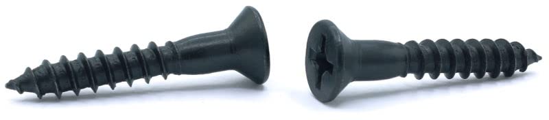 #14 x 2" Wood Screws/Phillips/Flat Head/Steel/Black Oxide / 900 Pc. Carton