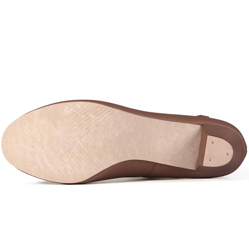 Image of Linodes PU Leather Ankle Strap Character Shoe 1.55'' Dance Shoes for Women-UPD