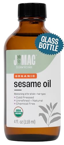 J MAC BOTANICALS Organic Sesame Oil Glass bottle