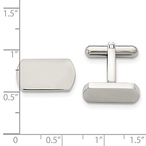 Mancuernillas de acero inoxidable para hombre 8mm x 18mm miniatura 3