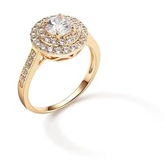 Halo Engagement Ring - Gold