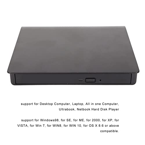 Unidade de DVD externa para laptop ultrafino, gravador/reprodutor portátil de CD/DVD/+/-RW ROM à pro
