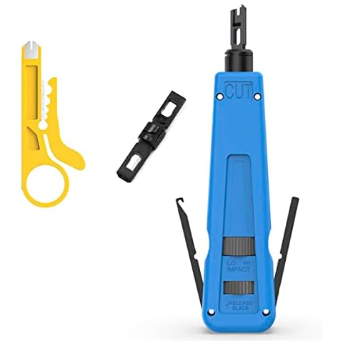 Punch Down Impact Tool with 110 and 66 Blades, Network Wire Cable Cat6/Cat5e Telephone Impact Terminal Insertion Tools Cover