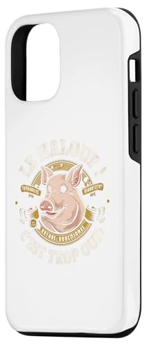 Coque pour iPhone 14 Pro Halouf Trop Ouf Cadeau Humour Cadeau France Cochon Boucher – vue 2