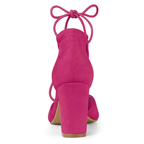 Image of Allegra K Women's Pointed Toe Chunky Heels Lace Up Sandals Pumps