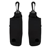 Alnicov 2 Stück Schwarze Golfball-Tragetasche für den Außenbereich, tragbarer Haken, Golfball-Aufbewahrungstasche, Organizer, wasserdicht, mit Hängehaken