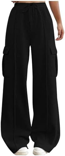 Wijde Been Baggy Joggingbroek voor Vrouwen Sport Fleece Workout Open